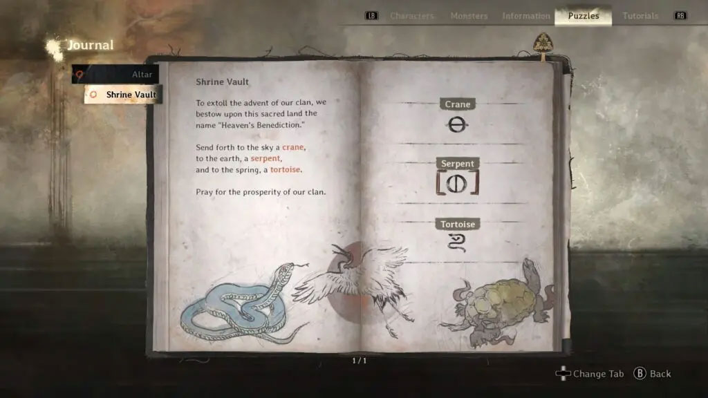 Story set: Serpent, Turtle, Crane